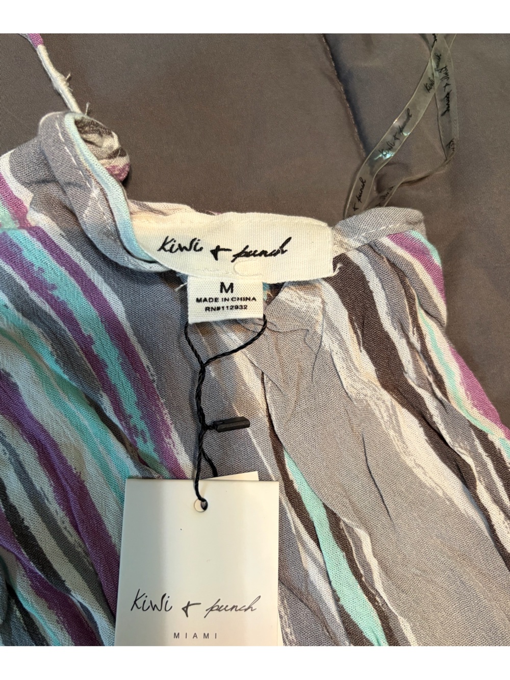 Striped Ruffle-Hem Spaghetti Strap Dress - Picture 7 of 7